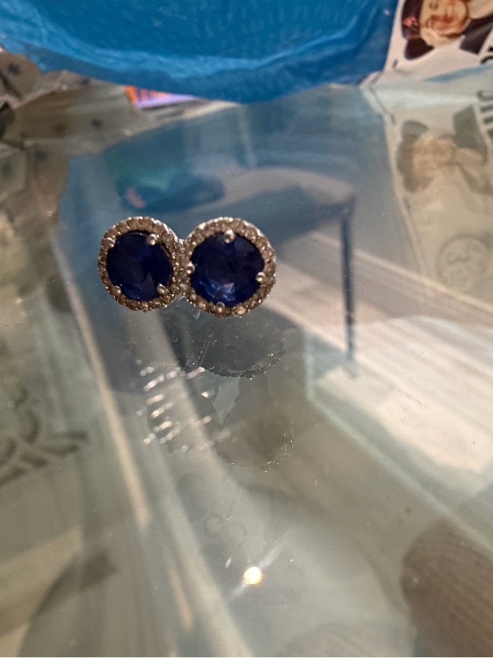 Set of authentic Effy Jewelry sapphire earrings. 14K, BH